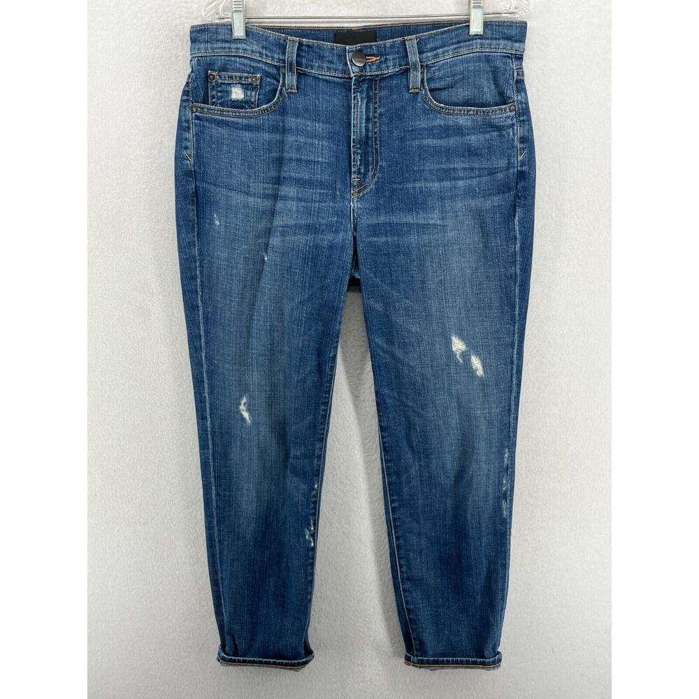 VINCE Jeans Womens 29 Manny Boyfriend Jeans Winter Wrecked Cotton Denim Blue USA